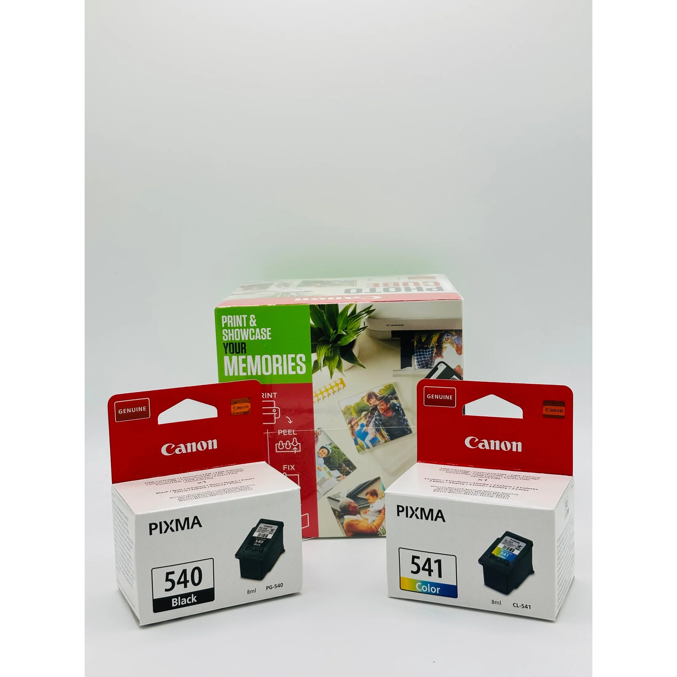 Canon PG-540 / CL-541 Ink Cartridges with Photocube (Green) Bundle