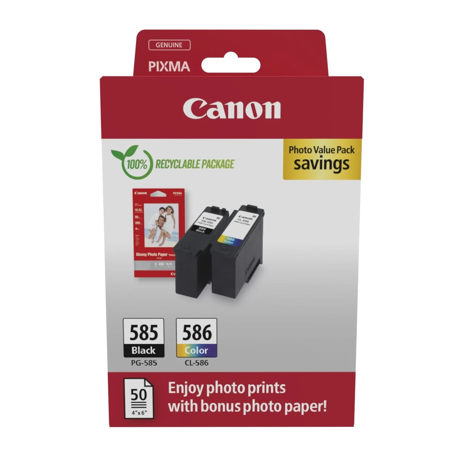 Canon PG-585/CL-586 Photo Value Pack incl 50 sheets of photo paper - 6205C004