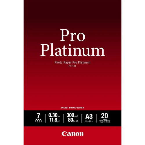 Canon PT-101 Pro Platinum Photo Paper A3 - 20 Sheets