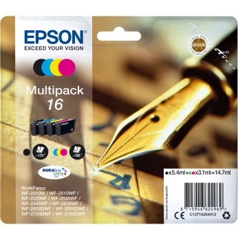 Epson Original T1626 Series Pen & Crossword Multipack Ink Cartridges 4pk