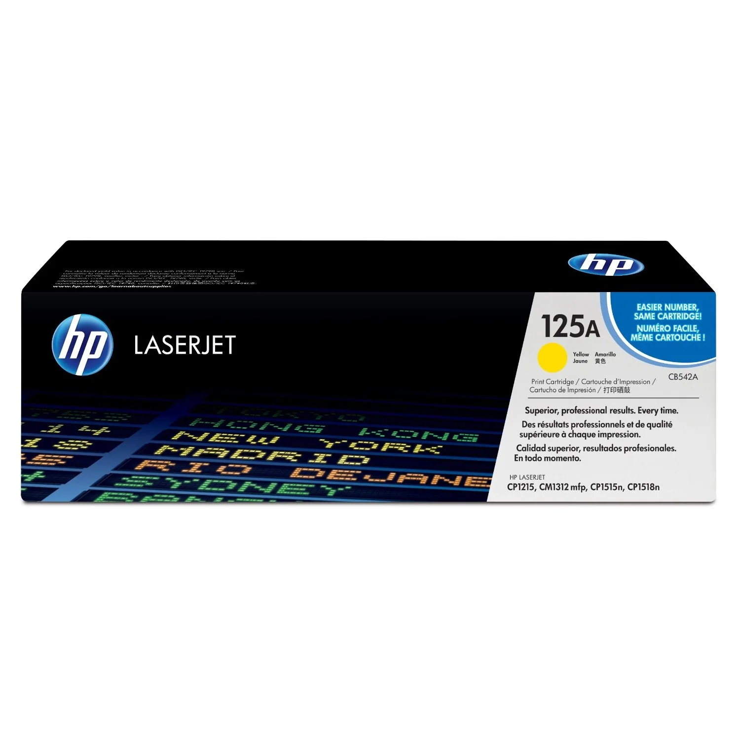HP 125A Yellow Original LaserJet Toner Cartridge Page Yield 1400 (P/N CB542A)