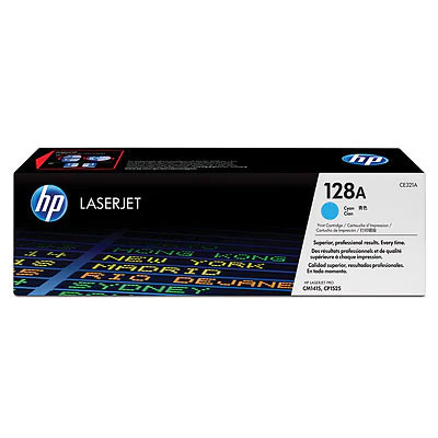 HP 128A Cyan Original LaserJet Toner Cartridge Page Yield 1300 (P/N CE321A)