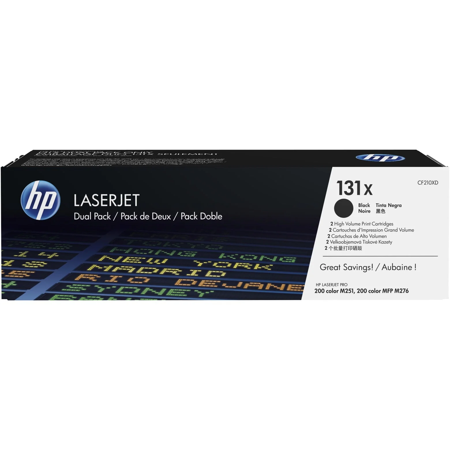 HP 131X 2-pack High Yield Black Original LaserJet Toner Cartridges Page Yield 2400 (CF210XD)