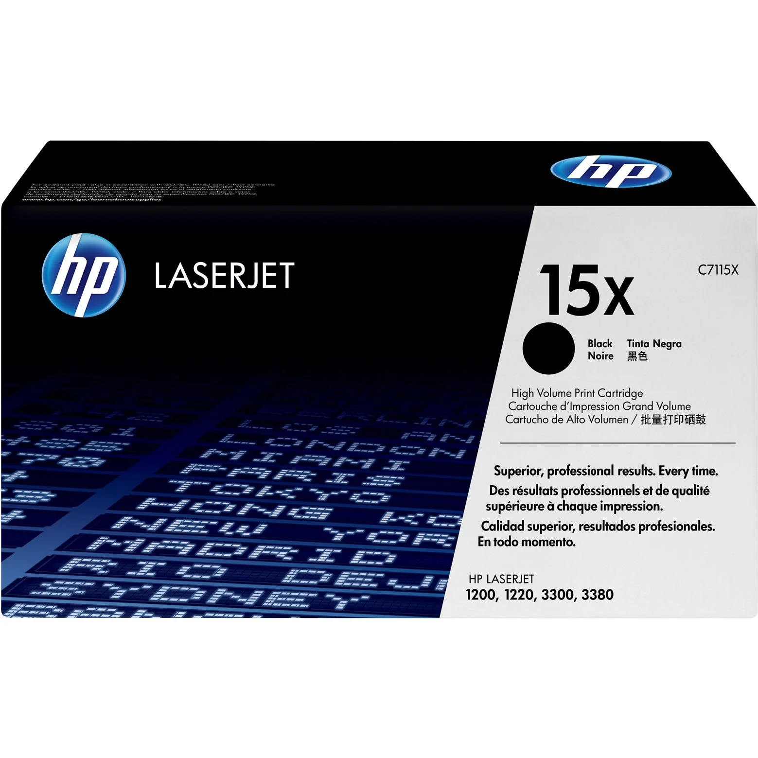 HP 15X High Yield Black Original LaserJet Toner Cartridge Page Yield 3500 (C7115X)