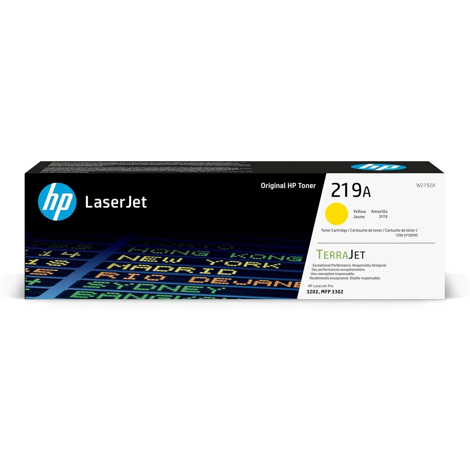 HP 219A Yellow Original Laserjet Toner Cartridge Page Yield 1200 (P/N W2192A)