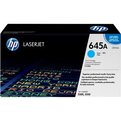 HP 645A Cyan Original LaserJet Toner Cartridge Page Yield 12K (C9731A)