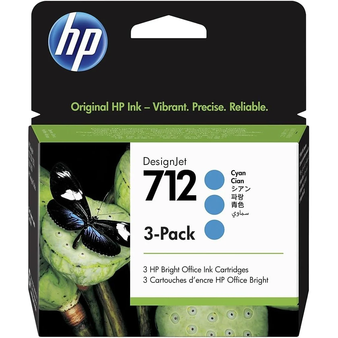 HP 712 3-pack Cyan 29-ml Genuine HP Ink Cartridges