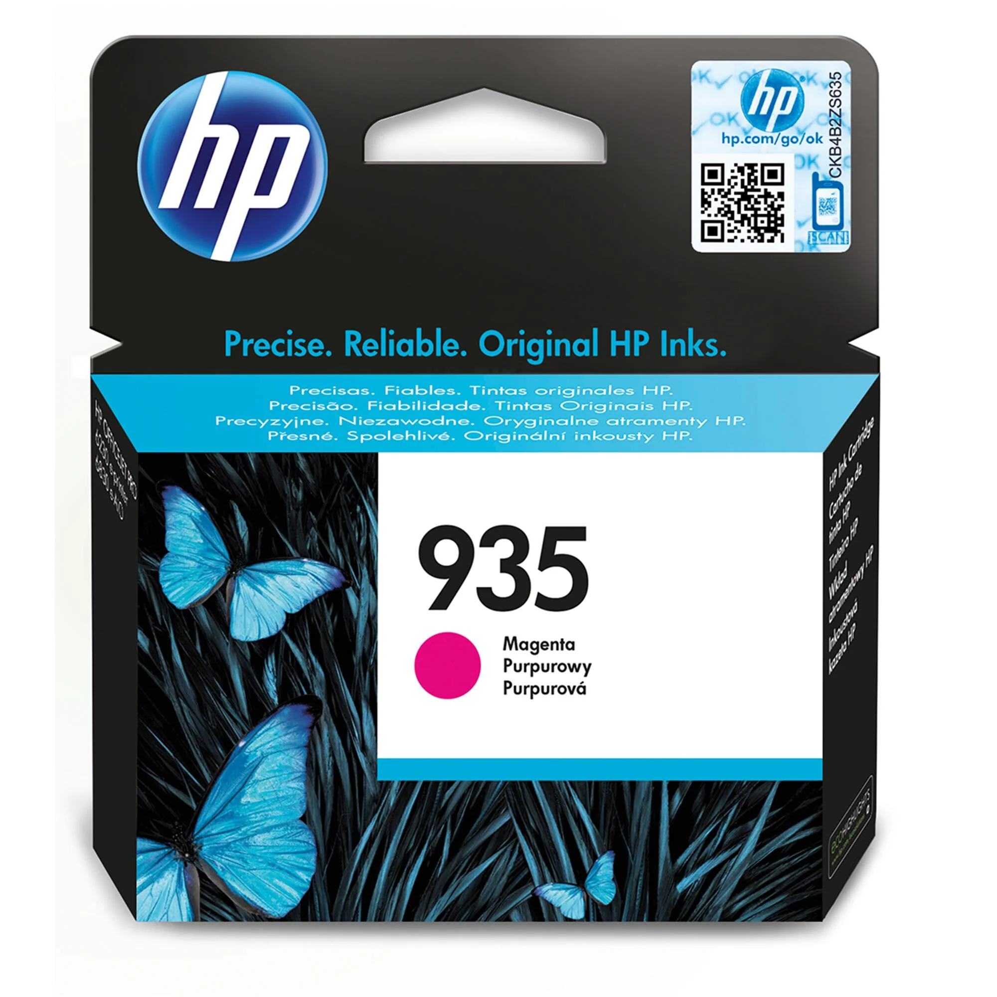 HP 935 Standard Capacity Magenta Original Ink Cartridge Page Yield 400 (P/N C2P21AE)