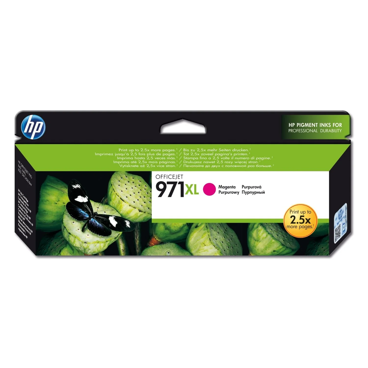 HP 971XL High Yield Magenta Original Ink Cartridge Page Yield 6600 (CN627AE)