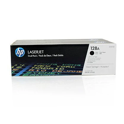 HP 128A 2-pack Black Original LaserJet Toner Cartridges Page Yield 2000 (CE320AD)